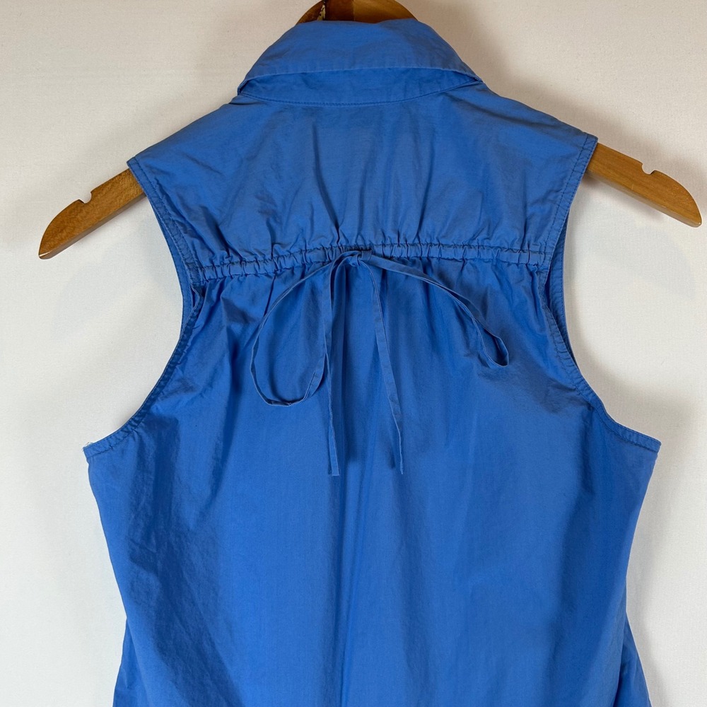 Derek Lam 10 Crosby Blue Sleeveless Top Asymmetrical Hem Cotton Womens Size 2 - Picture 9 of 9